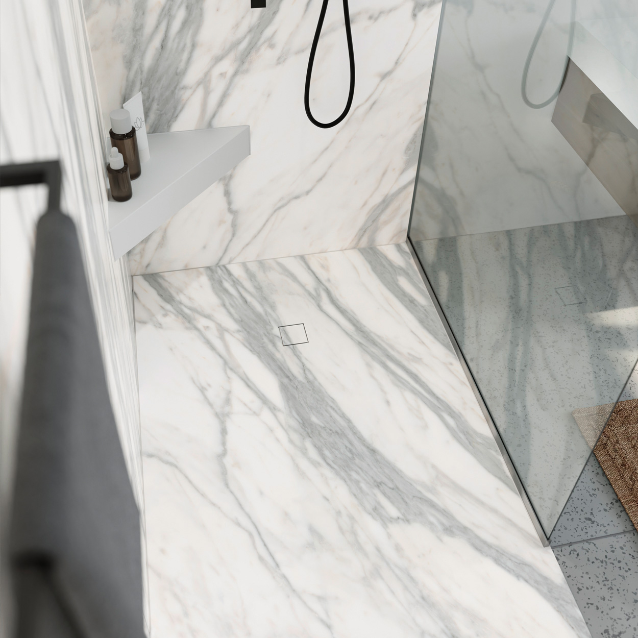 Wedi Fundo Top Riolito Neo Marble Weiß